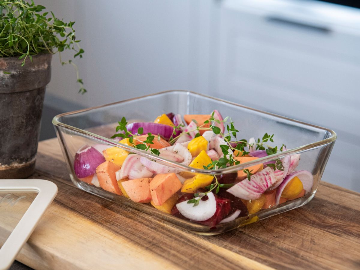 Ovnsbakte rotgrønnsaker med timian
