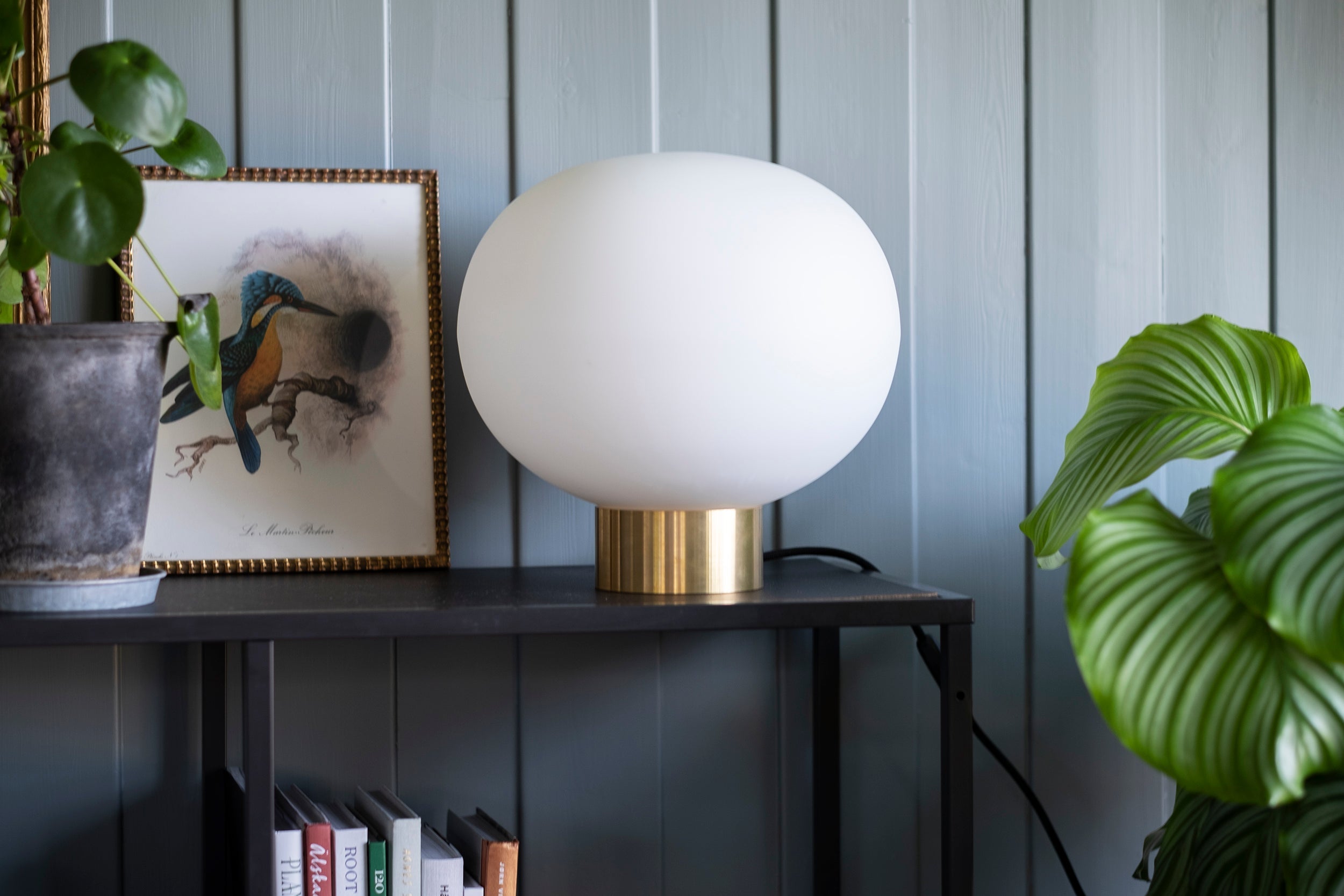 Arkiv bordlampe, munnblåst, Hadeland Glassverk