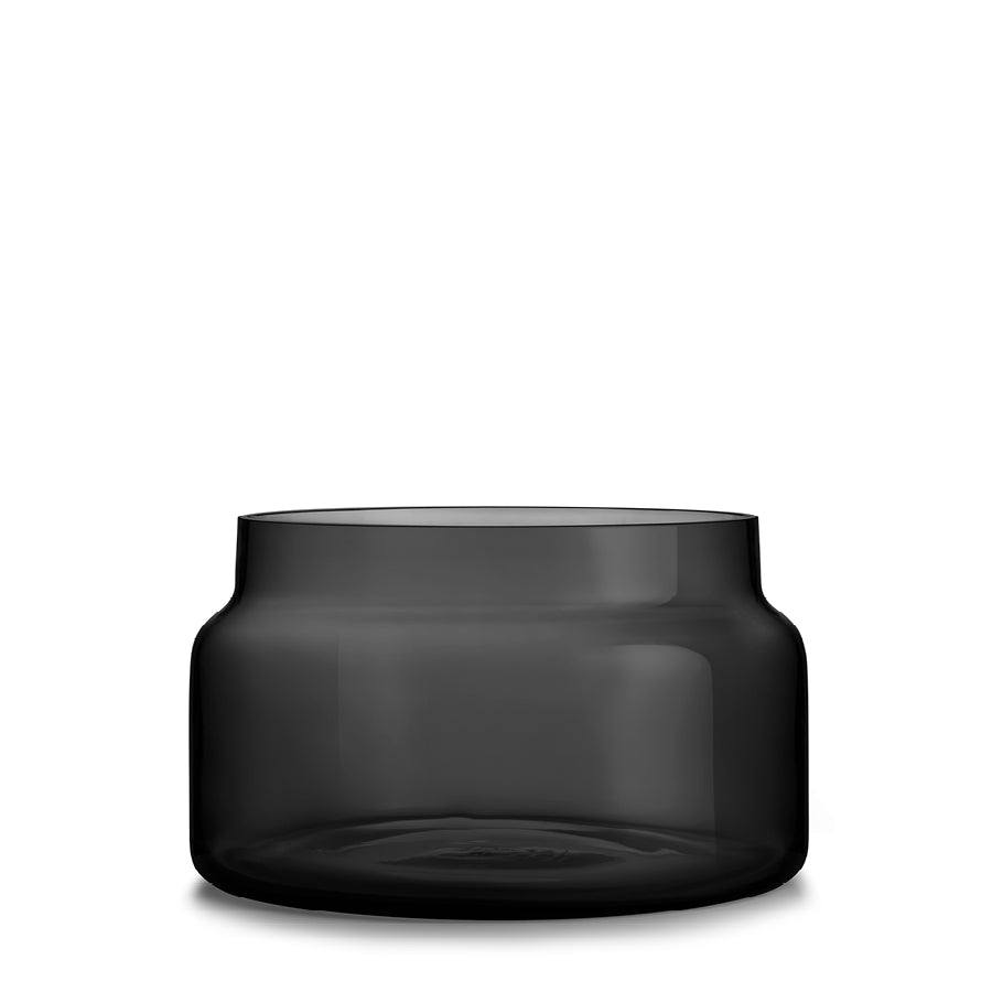 VASE/LYSLYKT RØKGRÅ 17,8 CM