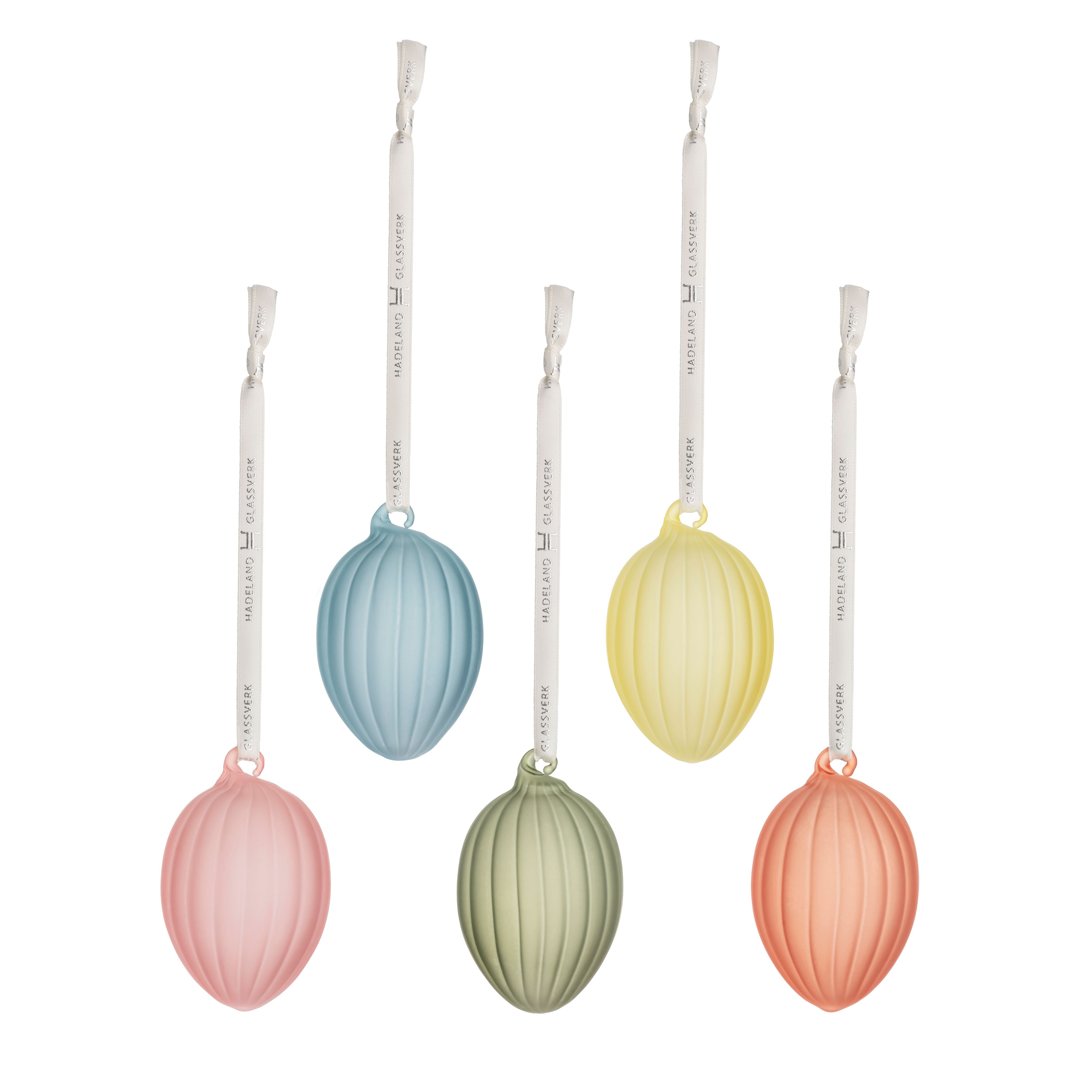 GLASS EGG HANGING OPTIC FROSTED 5 PCS. 2025
