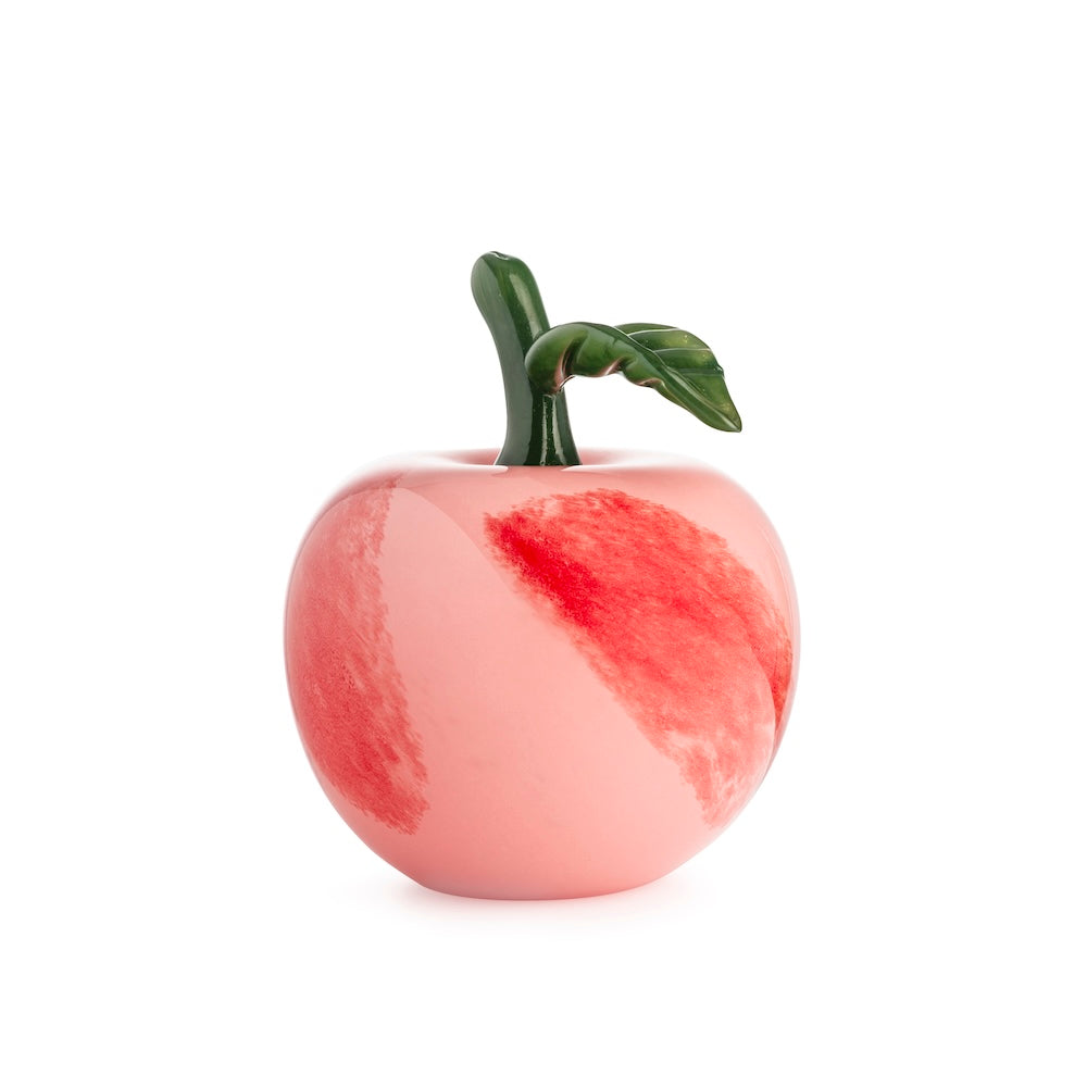 GLASS APPLE RED 15.5 CM
