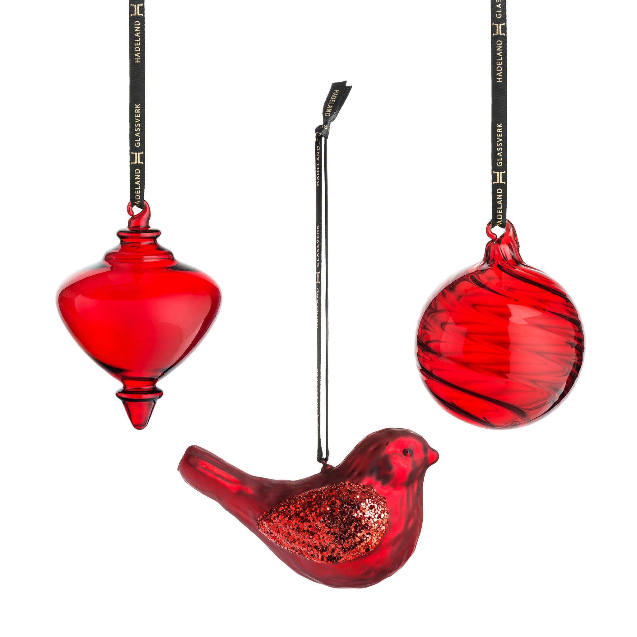 FUGLEKLANG GLASS HENG RØD MIX 3 PK – Hadeland Glassverk