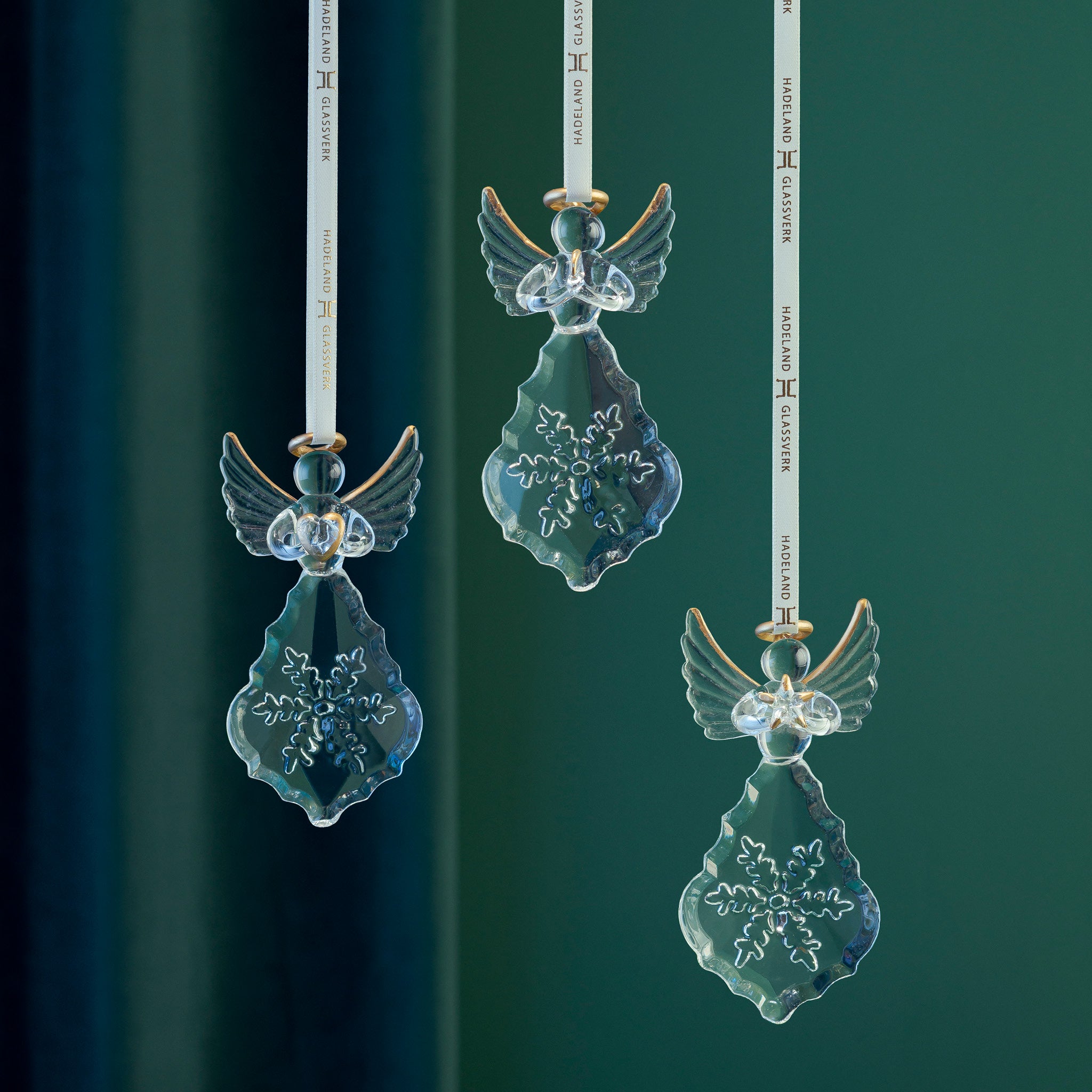 GLASSENGEL SNØFNUGG 3 PK
