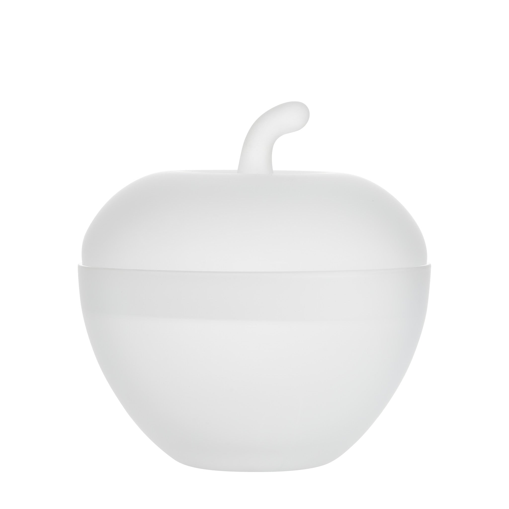 Glass Apple with lid, frosted white