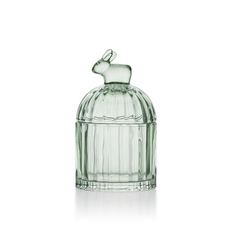 GLASS ROOSTER WITH LID 22 CM ORANGE