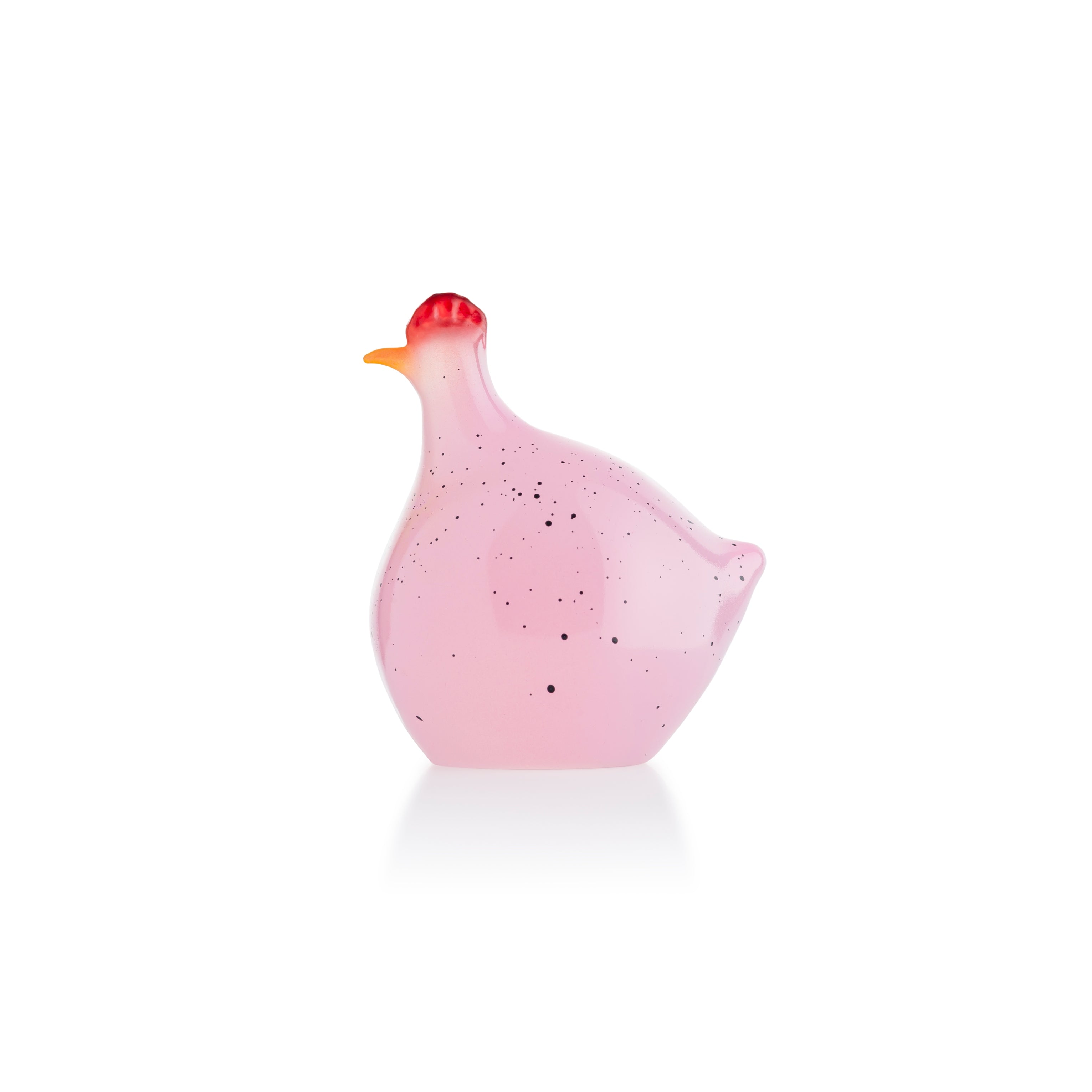 Glass hen, pink 8 cm
