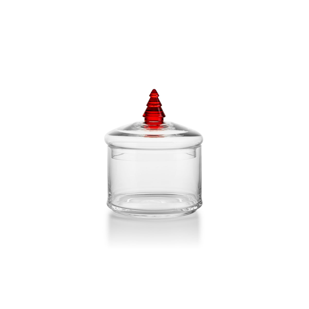 GRAN GLASSKRUKKE  MED LOKK 12 CM RØD