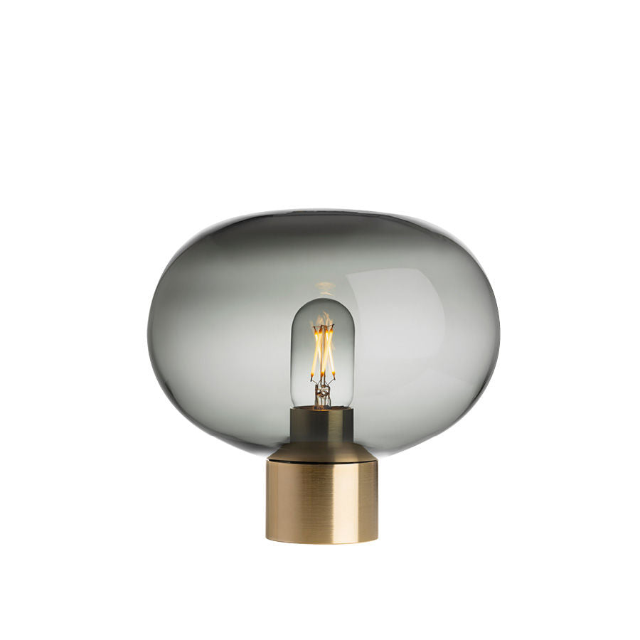 BORDLAMPE 4169 SMALL RØKGRÅ M. MESSING SOKKEL