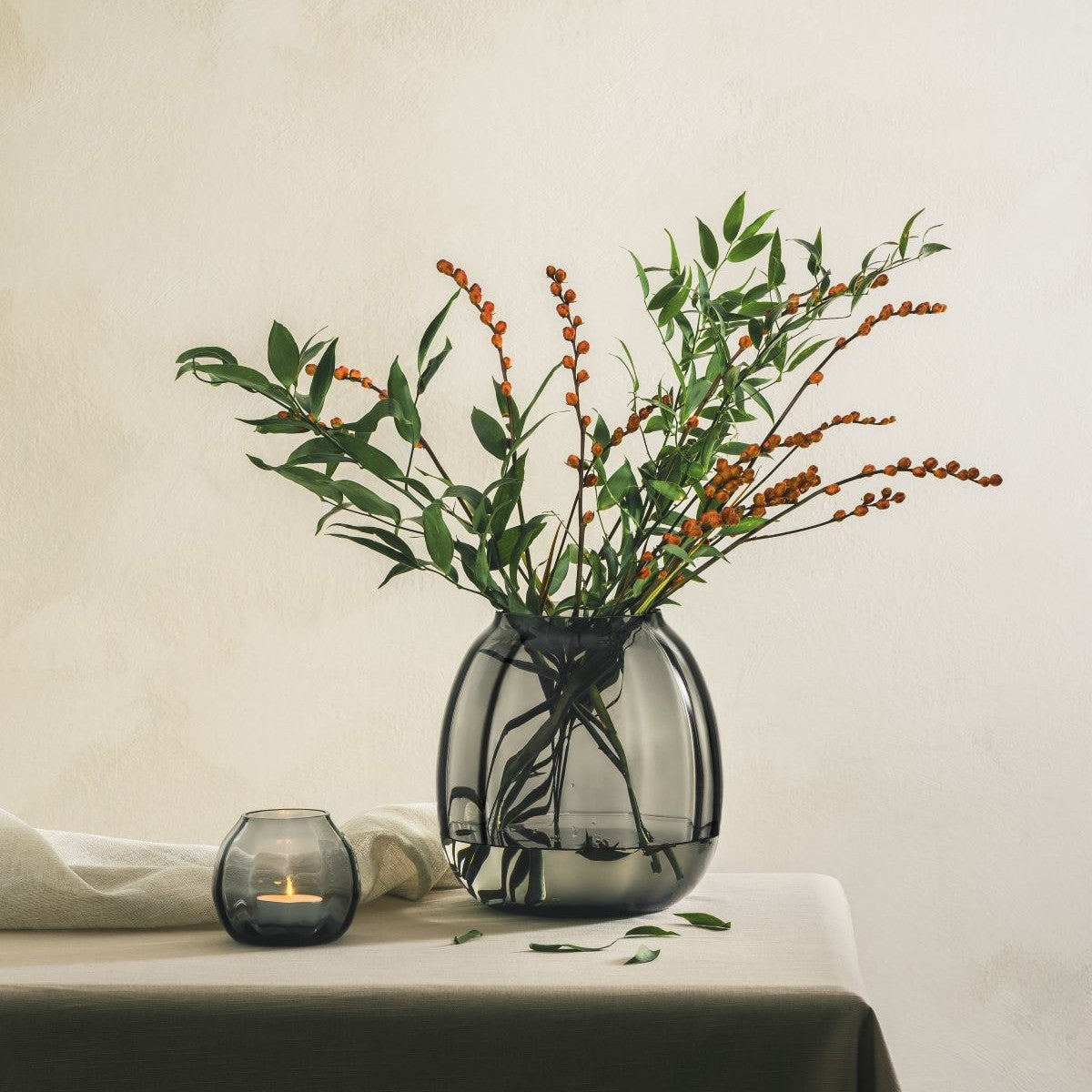 ELLA VASE 22 CM SMOKE GREY 