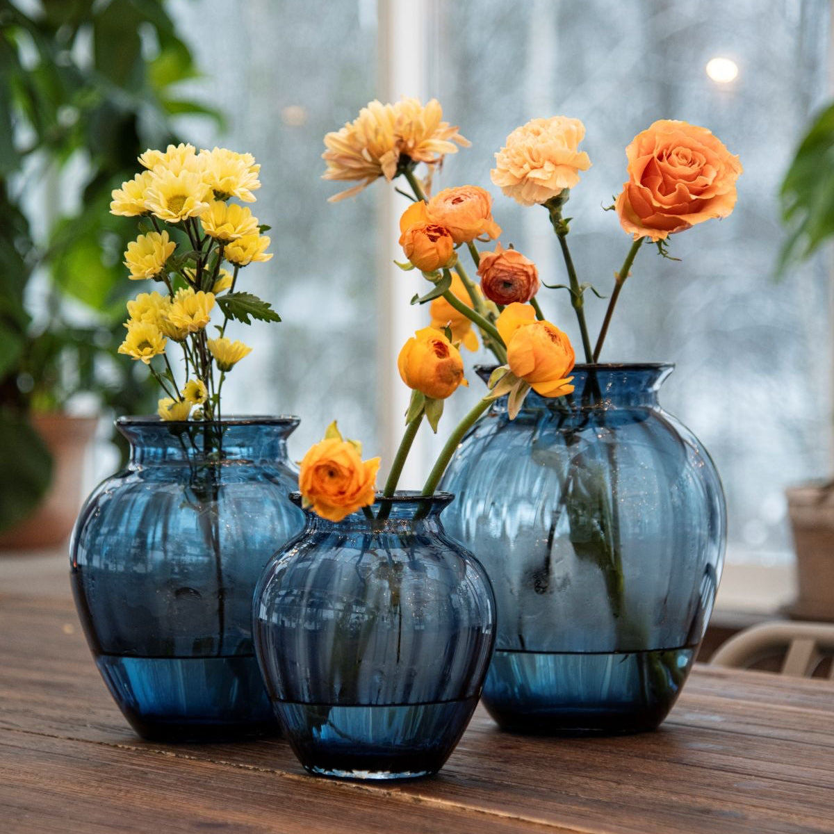 EMILY VASE 17,5 CM BLÅ OPTIKK