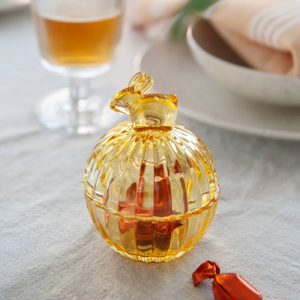 BOWL WITH HARE LID 12,5 CM YELLOW