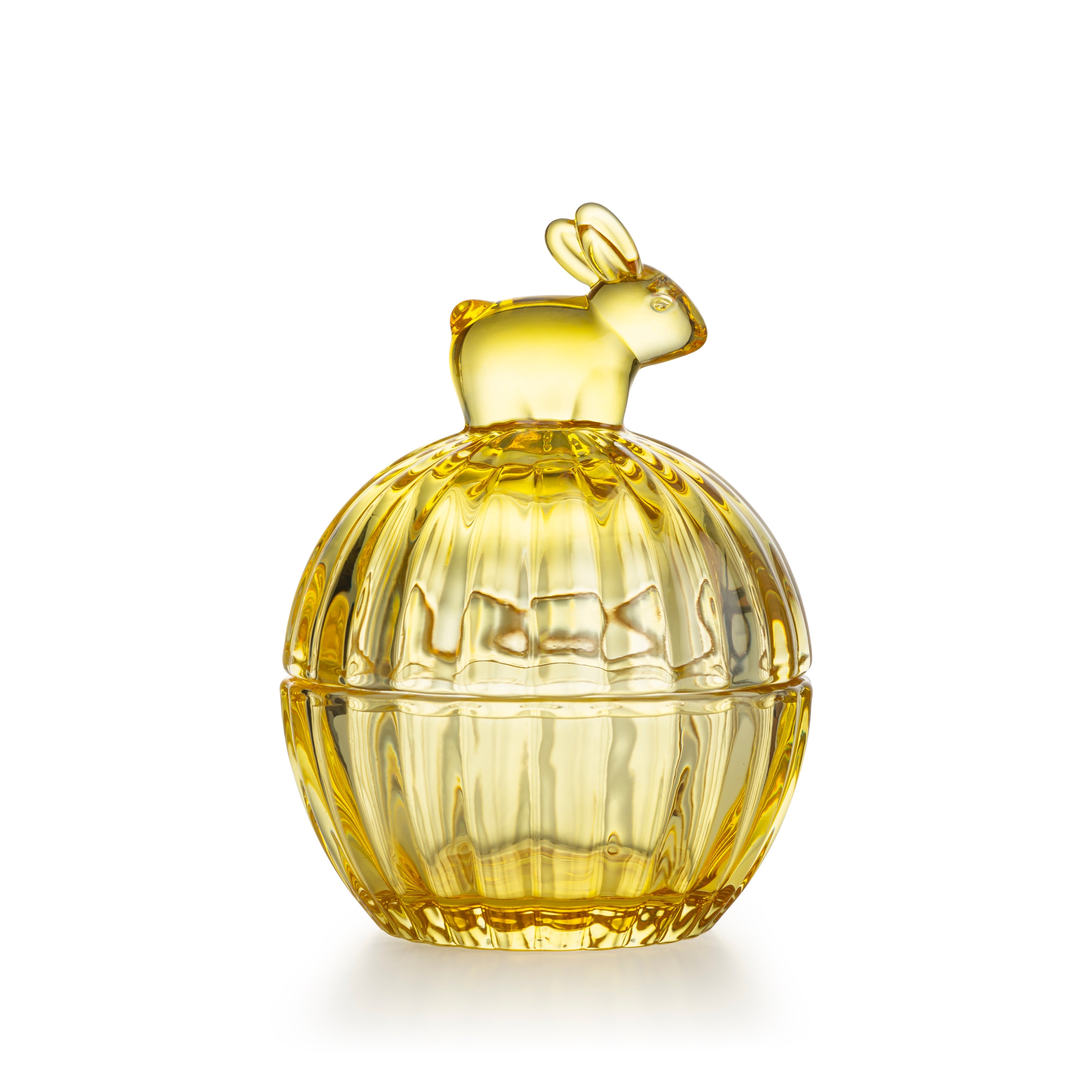 BOWL WITH HARE LID 12,5 CM YELLOW