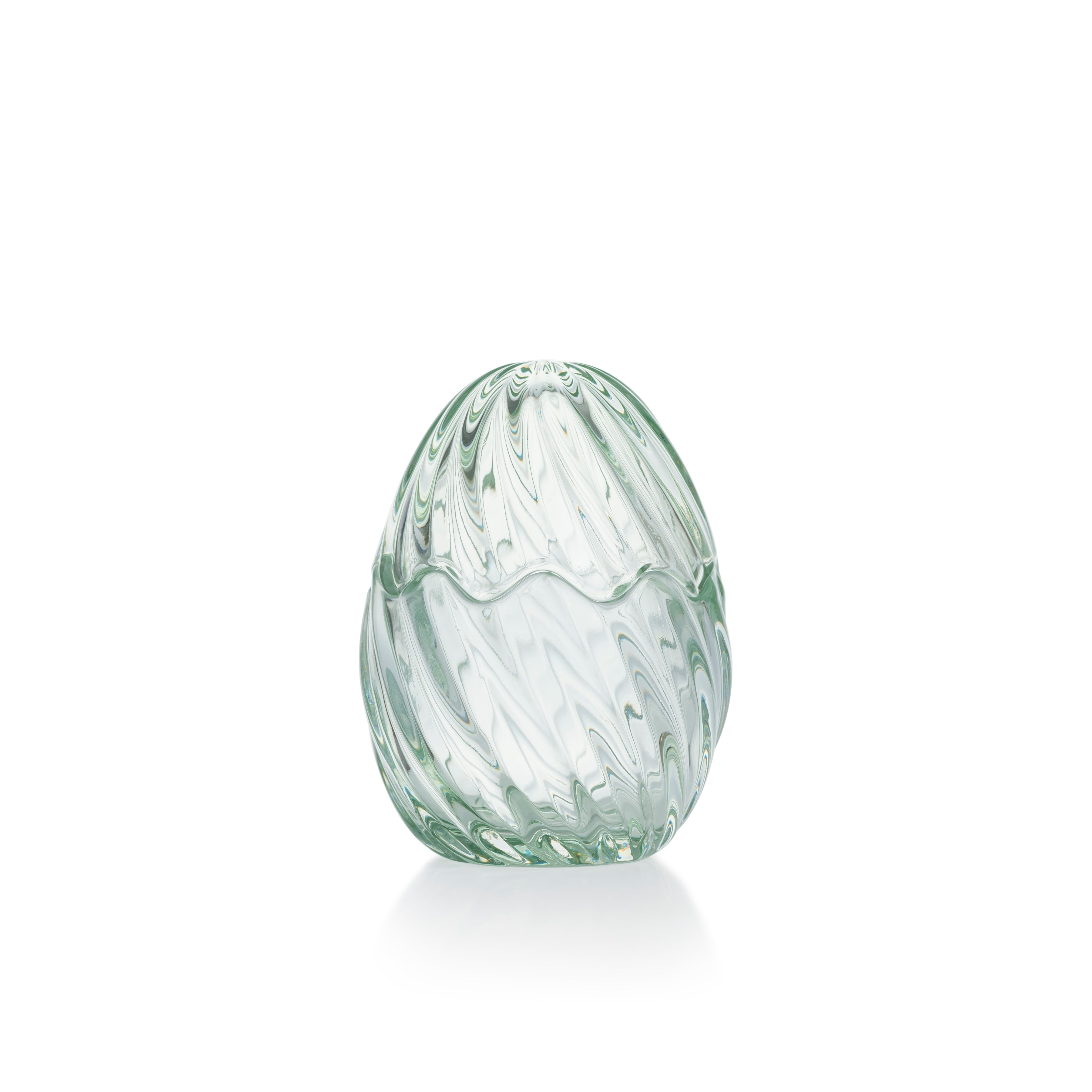 GLASS EGG OPTIC GREEN 12 CM