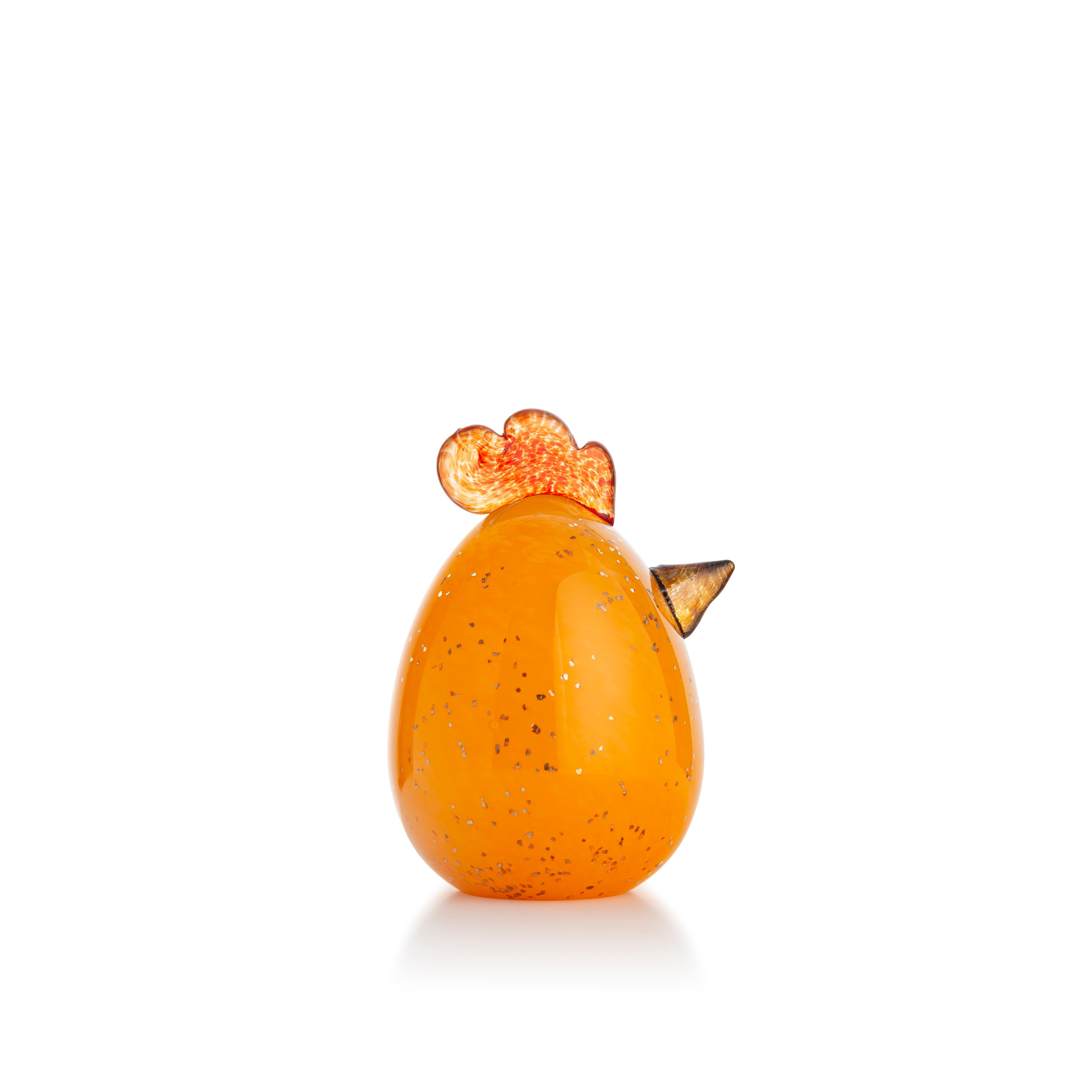 GLASS HEN-EGG 12 CM ORANGE 