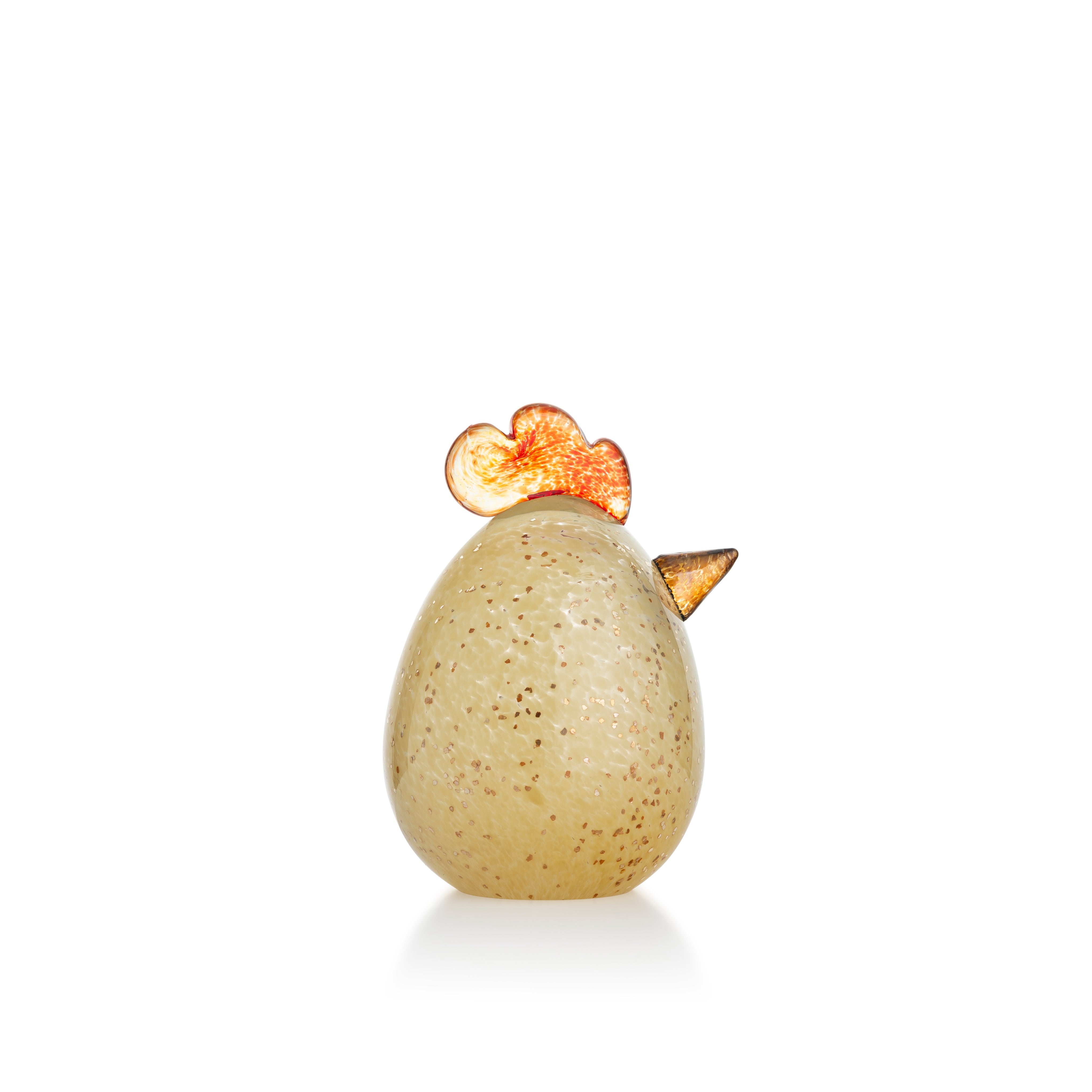 GLASS HEN EGG 12 CM BEIGE