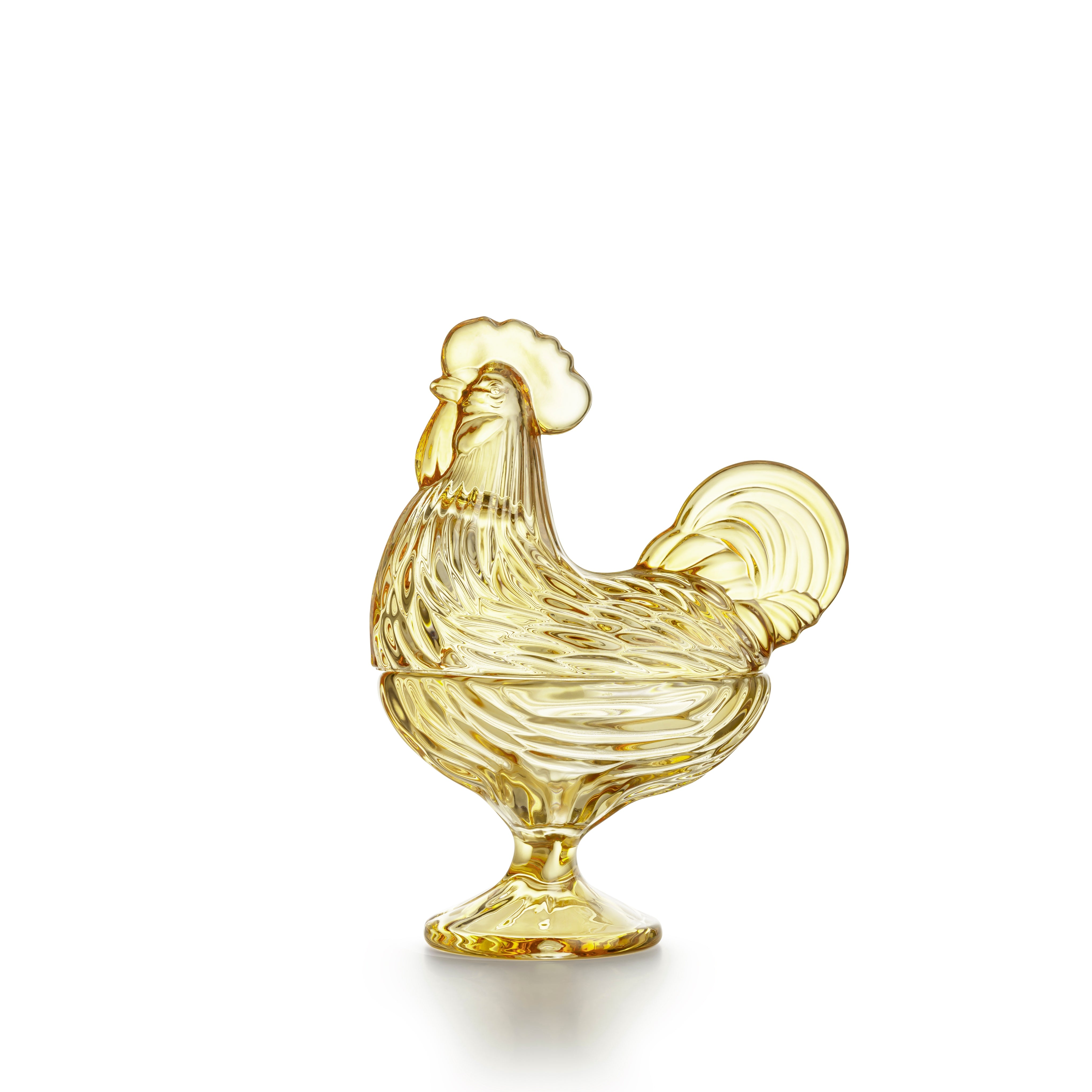 GLASSHANE MED LOKK GUL 22 CM