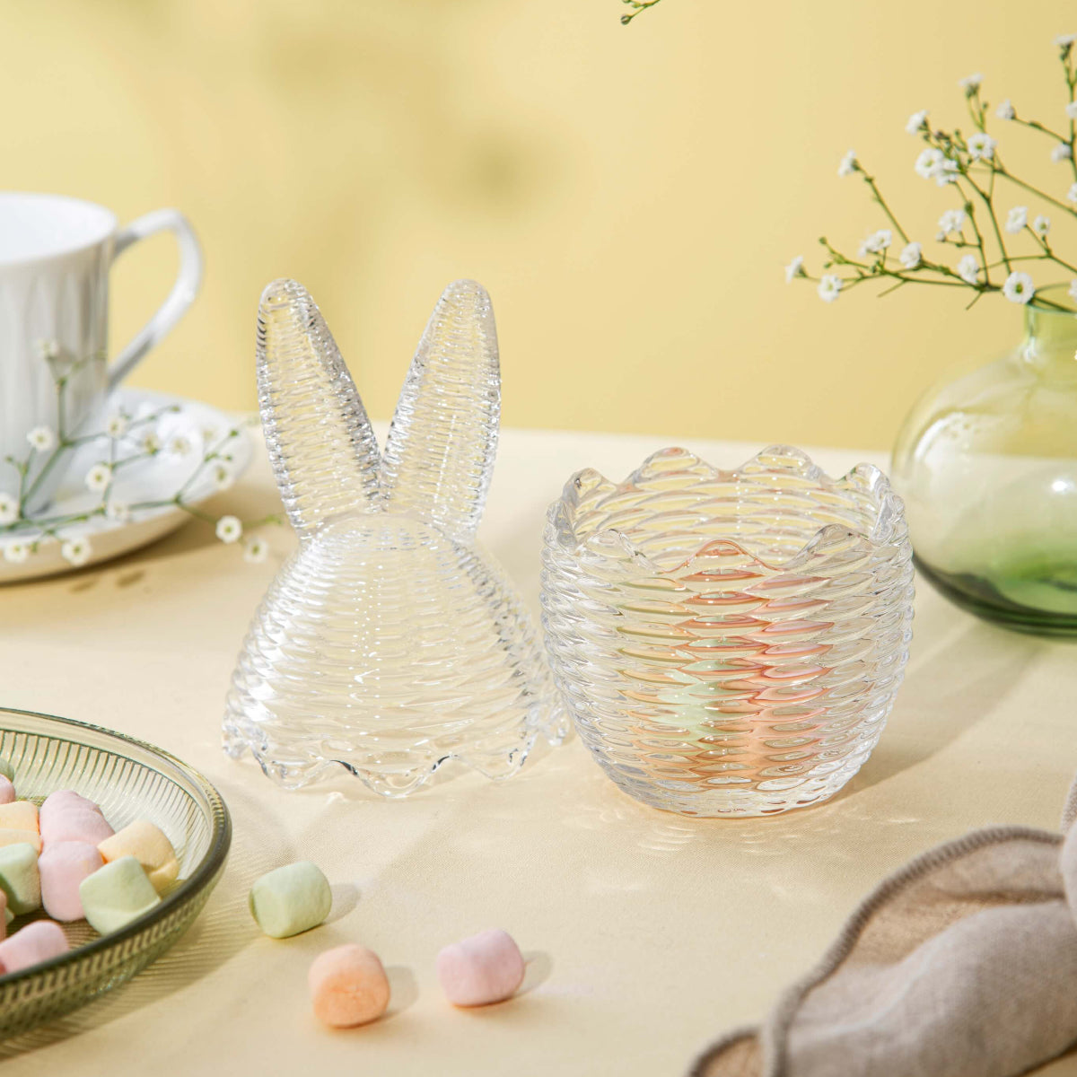 GLASSEGG LOKK MED ØRER 17 CM KLAR