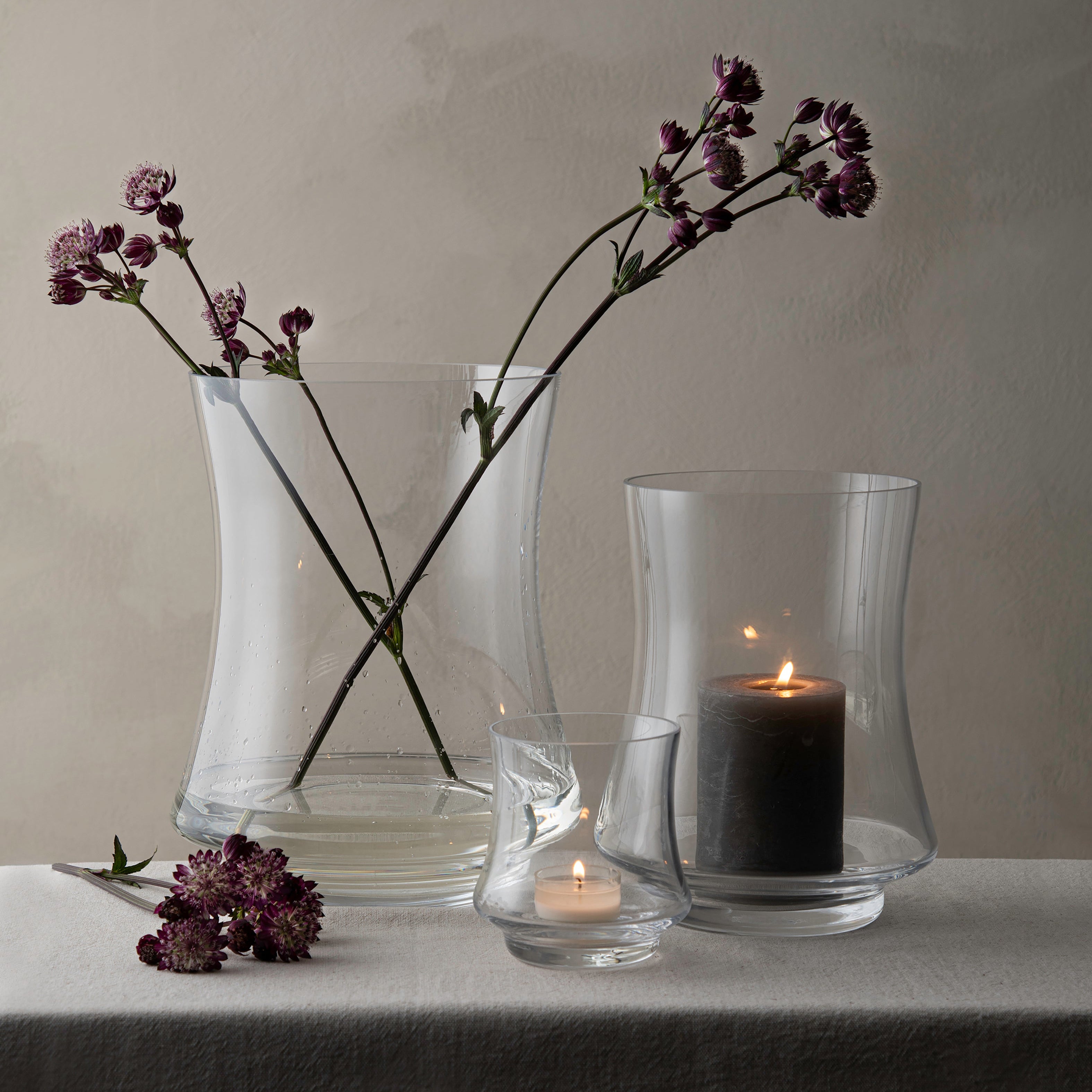 Glass candle holders and lanterns – for indoor and outdoor use