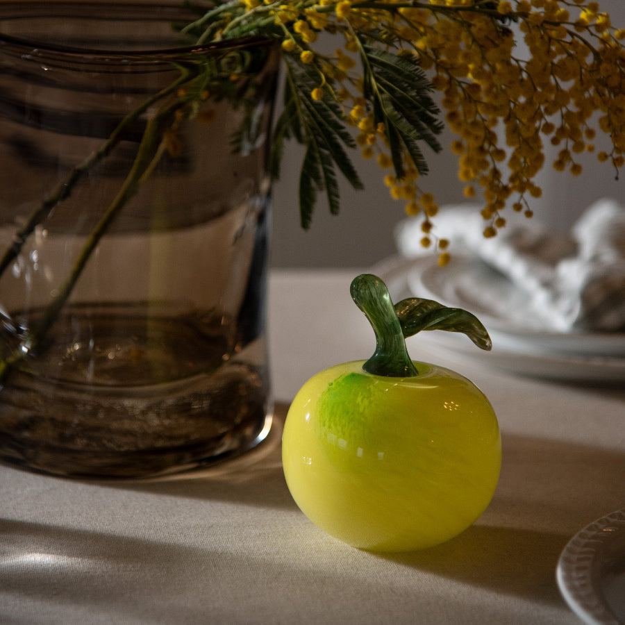 GLASS APPLE YELLOW 11 CM
