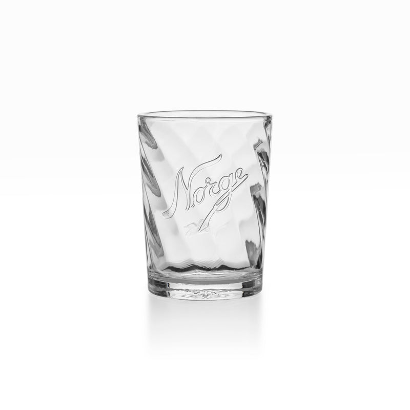 Norgesglass drikkeglass med optikk i glasset.
