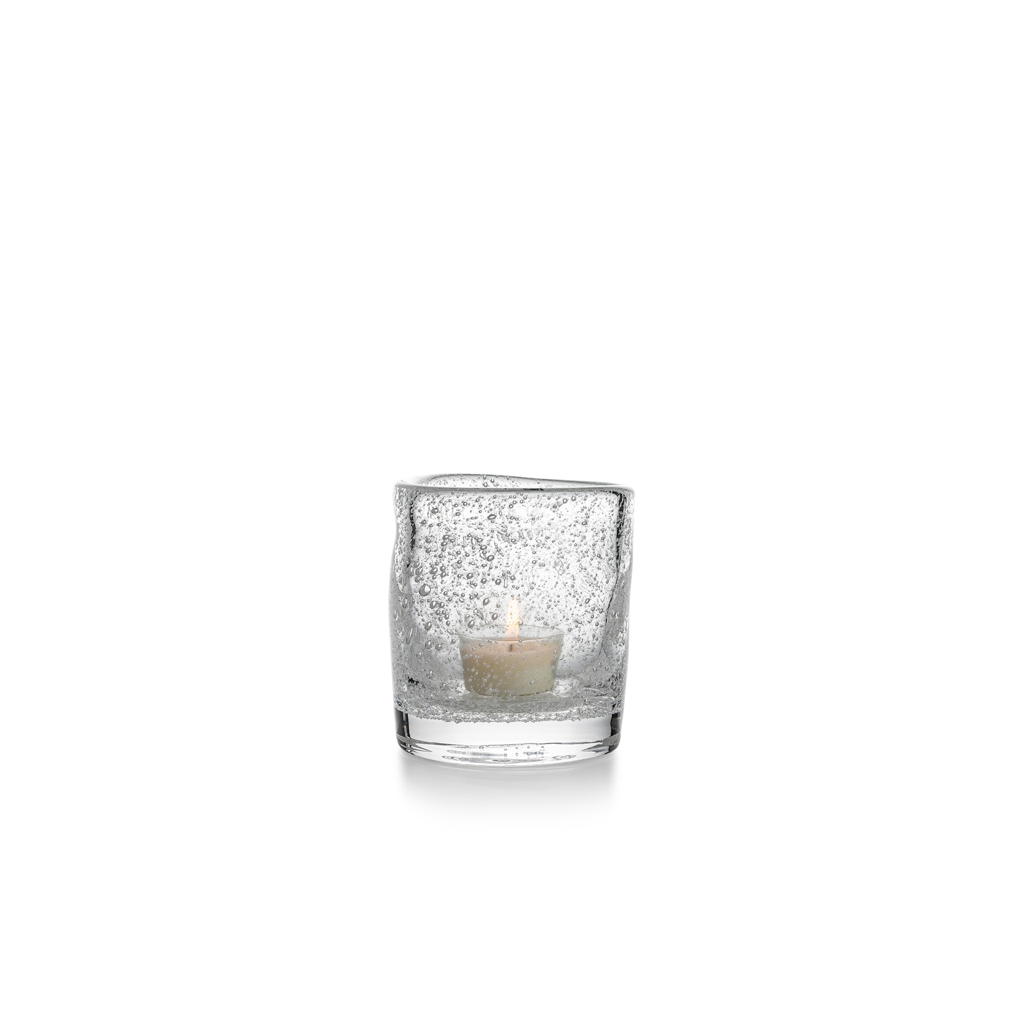 SINE TEALIGHT HOLDER CLEAR PEARL
