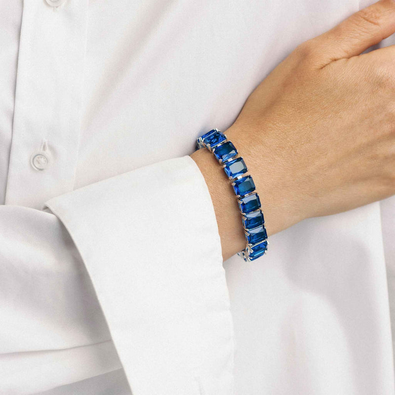 GLØR ARMBÅND MØRK BLÅ SØLV