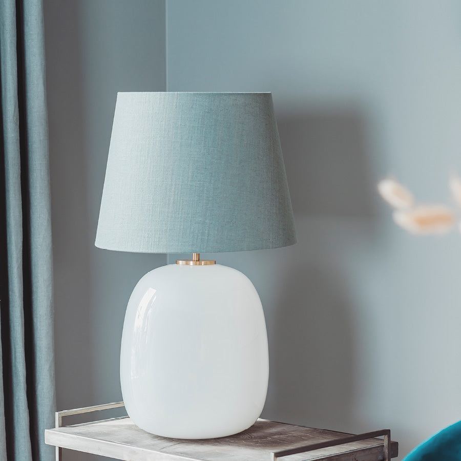 Austra Bordlampe Hvit 40*30*38 Blågrønn skjerm