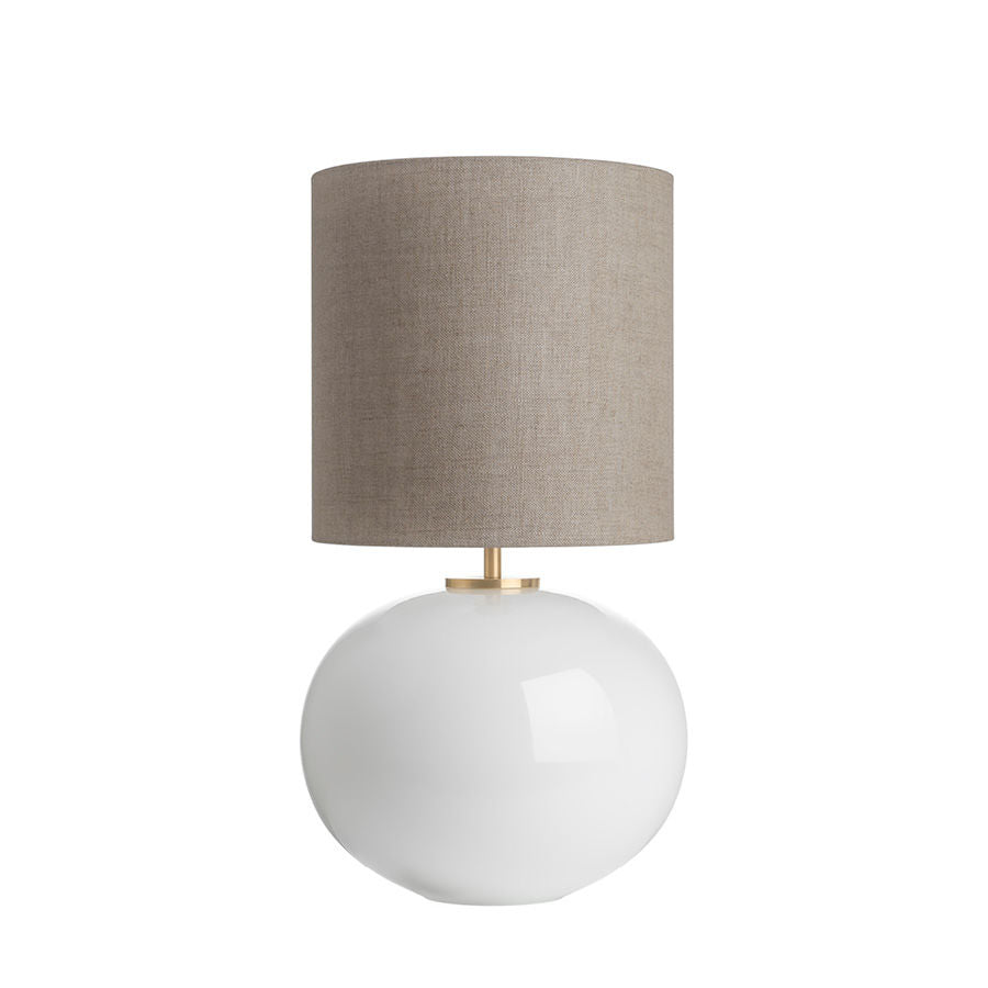 SENJA Bordlampe Hvit 30*30 Beige skjerm