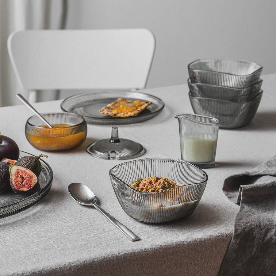 BOWL SMOKY GRAY 13CM 4 PCS