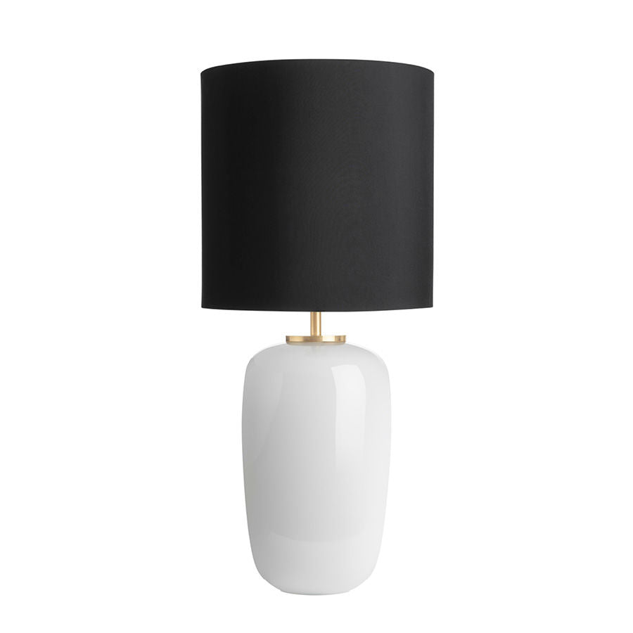 VEGA Bordlampe Hvit 30*30 Sort m. gull skjerm