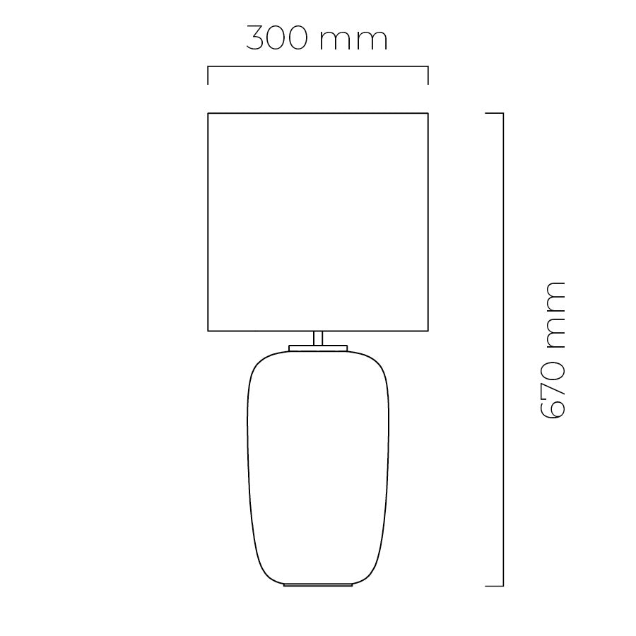 VEGA Bordlampe Hvit 30*30 Sort m. gull skjerm